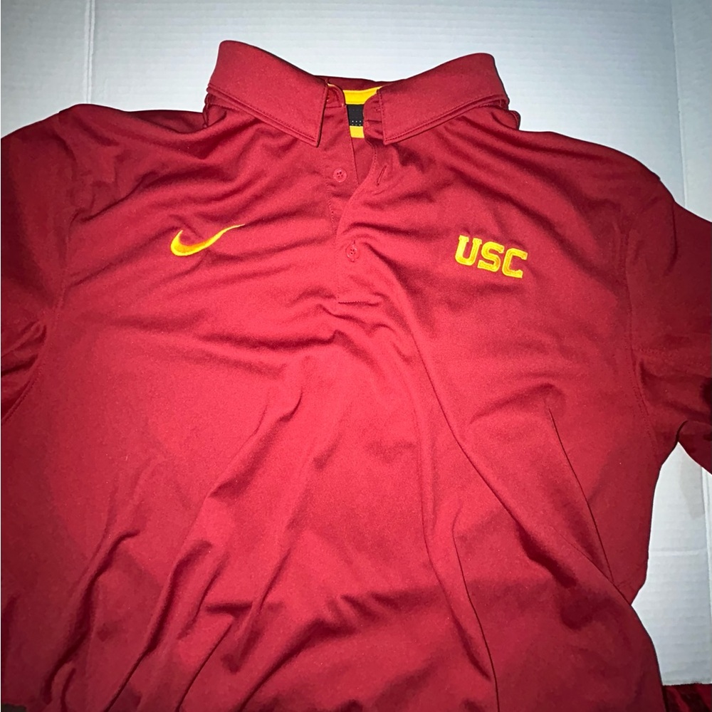 USC Nike Red Polo with Yellow Accents